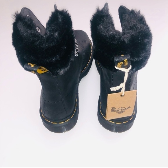 NWT Dr. Martens 1460 Serena Collar Faux Fur Lined Combat Boots size 10 - Picture 8 of 13